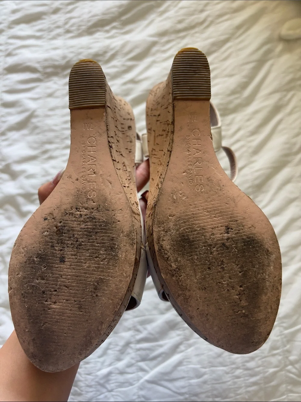 Charles David cream leather